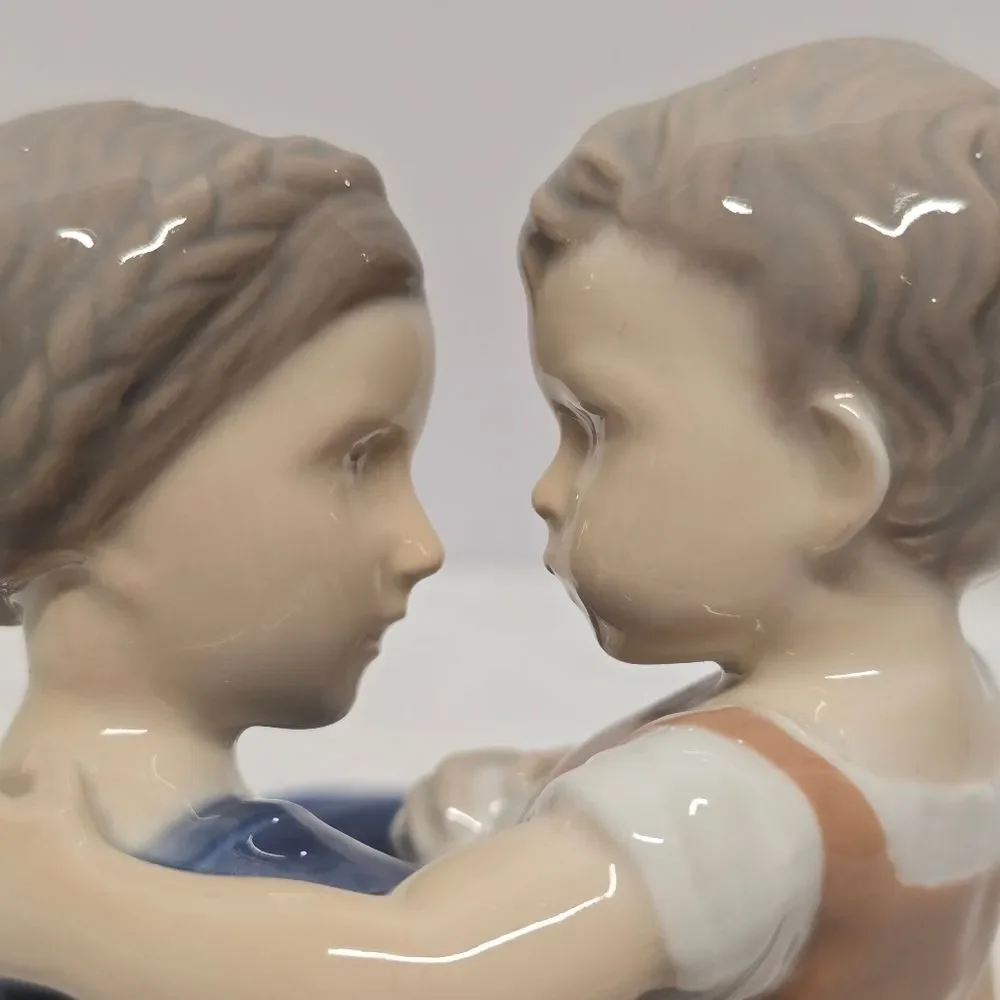 VTG Bing & Grondahl #1568 Danish Sister and Young Brother in Embrace Figurine